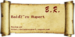 Balázs Rupert névjegykártya