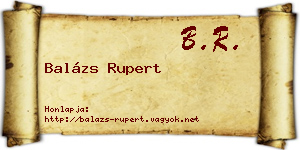 Balázs Rupert névjegykártya